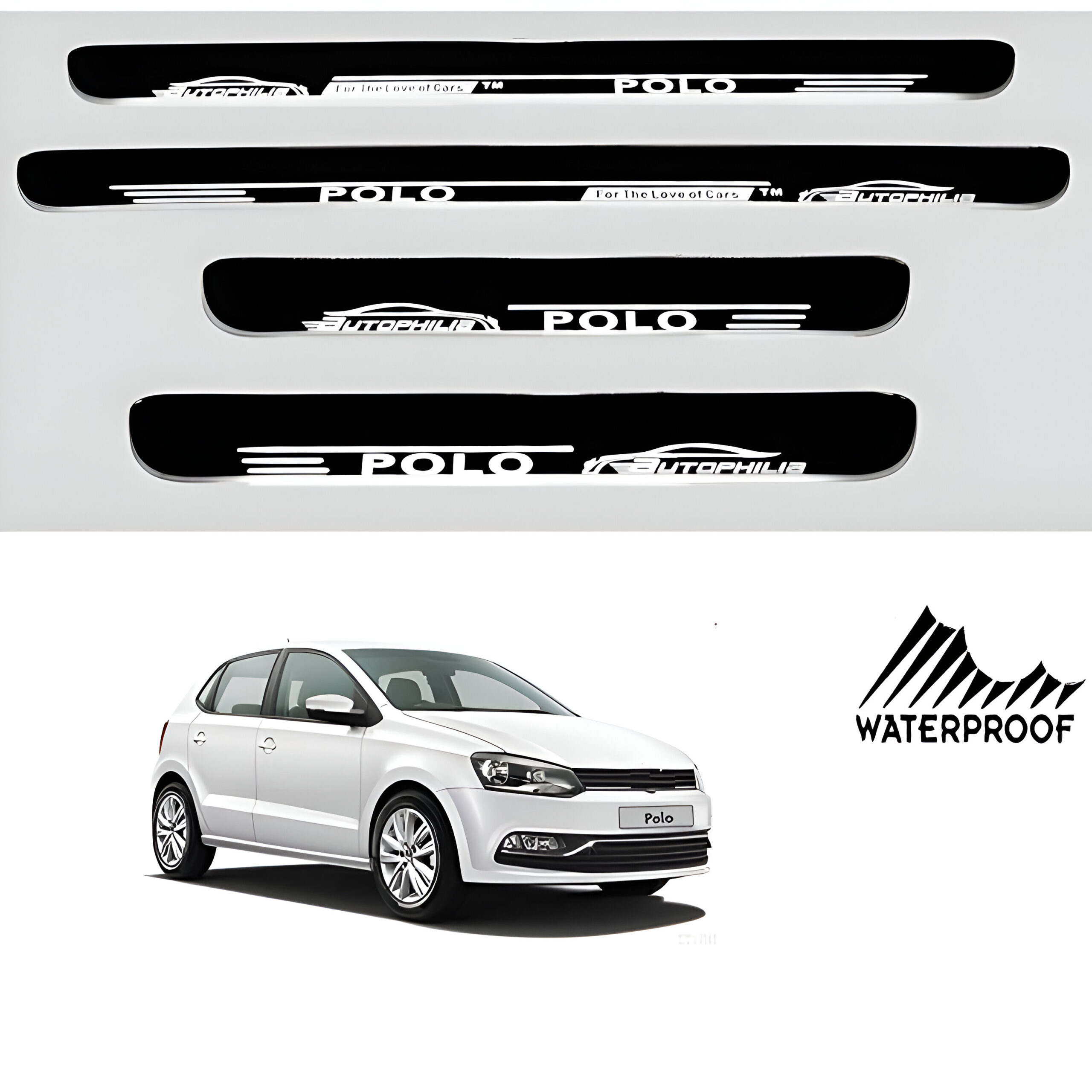 Autophilia Door Scuff Plates compatible with Volkswagen Polo